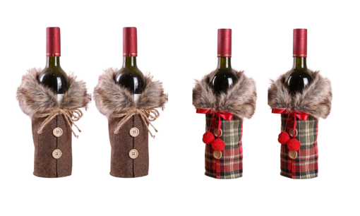 One, Two or Four Pieces Christmas Sweater Wine Bottle Cove - Image 2