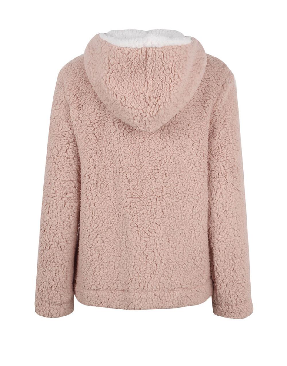 Long Sleeve Fleece Warm Coat Hooded Sweatshirt - Image 11