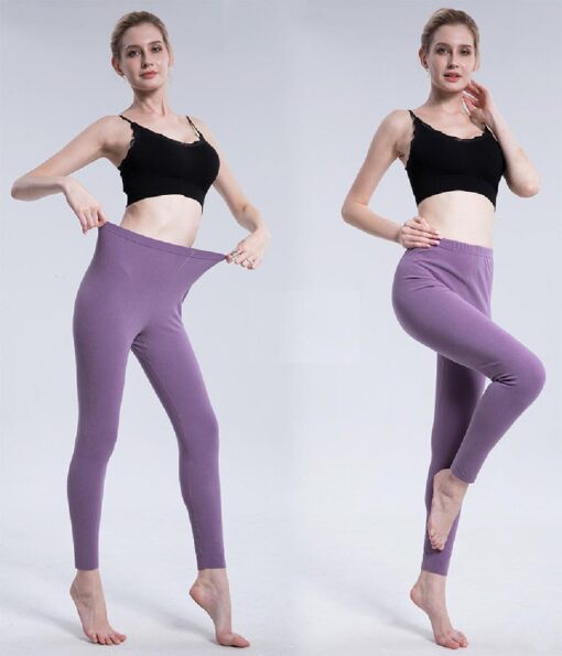One or Two Double-sided fleece elastic body-fitting leggings - Image 6