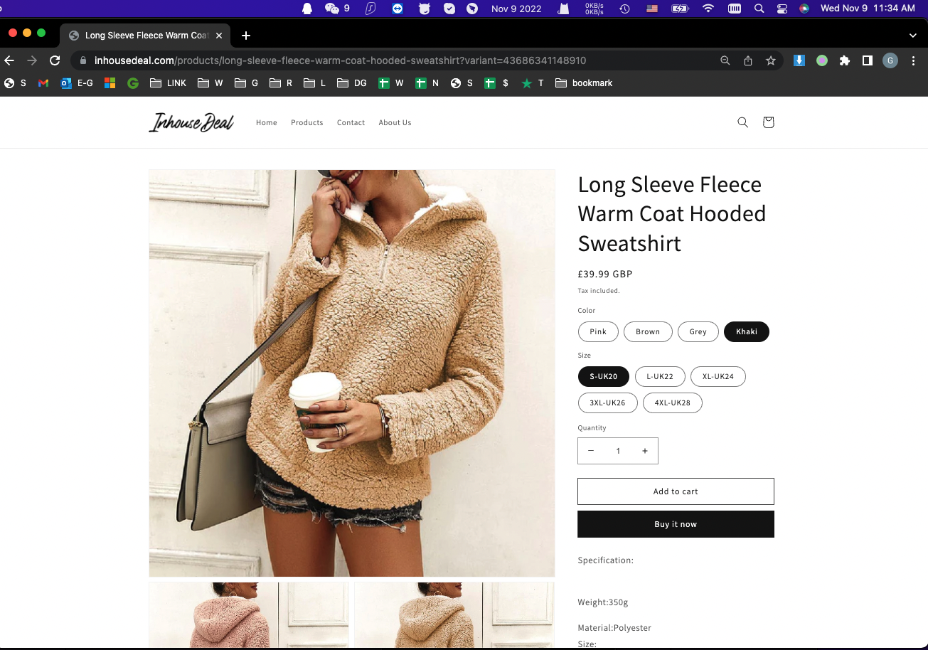 Long Sleeve Fleece Warm Coat Hooded Sweatshirt - Image 15