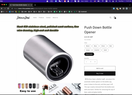One or Two Push Down Bottle Opener - Image 8