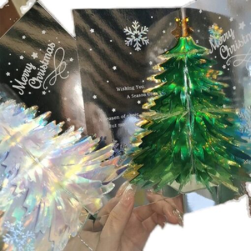 3D Christmas Shining Christmas Tree Pop Up Cards - Image 7