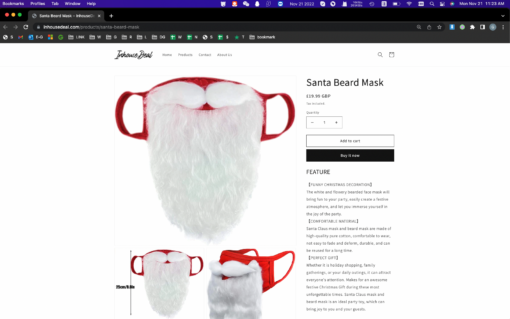 One or Two Pieces Santa Beard Mask - Image 4