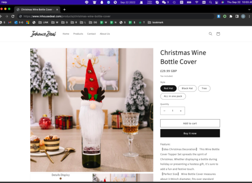 One or Three Christmas Wine Bottle Cover - Image 6