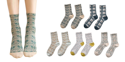 Cute Flower Geometric 3D Textured Ankle Socks