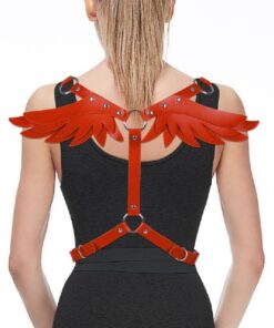 PU Leather Adjustable Chest Angel Wings