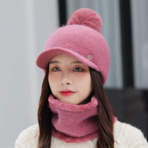 Women's Kintted Cap with optional 2 in 1 Mask and Neck Warmer - Image 17
