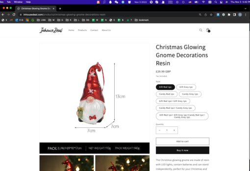 One, Two or Four Christmas Glowing Gnom - Image 10