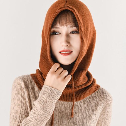 Women Winter Knitted Hood Beanie Hats - Image 5