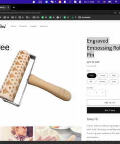 Christmas Engraved Embossing Rolling Pin