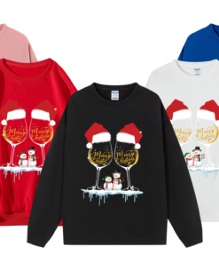 Alternative view of Christmas Wine Glass with Snowman Print Sweatshir