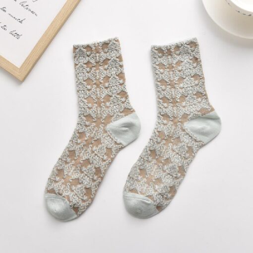 Cute Flower Geometric 3D Textured Ankle Socks - Image 4
