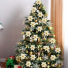 120 pcs Christmas Glitter Poinsettia Flowers Decorative Set