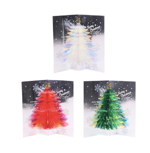 3D Christmas Shining Christmas Tree Pop Up Cards - Image 3