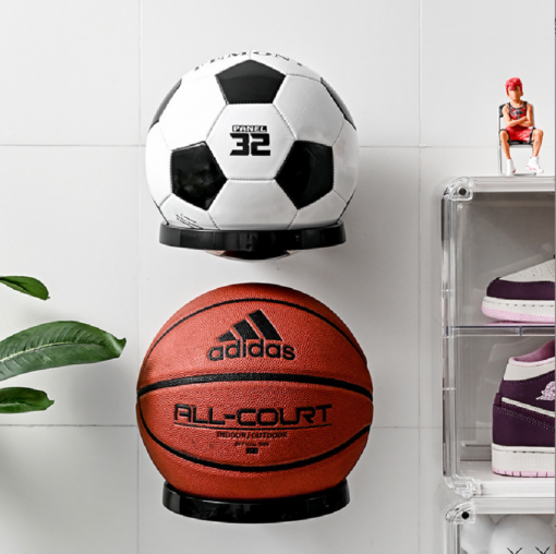 One, Two or Four Wall-Mounted Sports Ball Holders with Hooks - Image 16