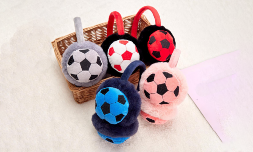 Football Design Winter Fluffy Kid Ear Warmers Earmuffs - Image 11