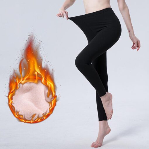 One or Two Double-sided fleece elastic body-fitting leggings - Image 8