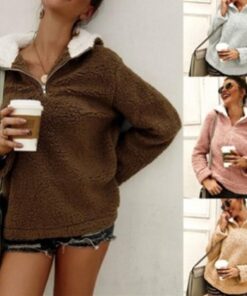 Alternative view of Long Sleeve Fleece Warm Coat Hooded Sweatshirt