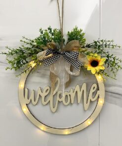 Wreath Garland wooden lighting decorations