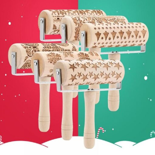 Christmas Engraved Embossing Rolling Pin - Image 6