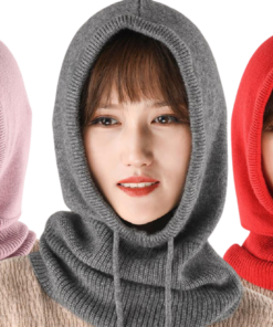 Women Winter Knitted Hood Beanie Hats