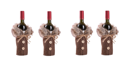 One, Two or Four Pieces Christmas Sweater Wine Bottle Cove - Image 9