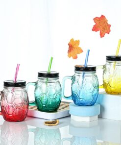 16oz Football beer glass cup with Straw