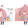130x150cm or 150x 200cm Unicorn Printed Hooded Blanket