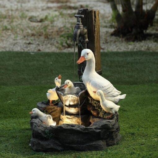 Squirrel / Duck Animal Resin Statue Solar Garden Decoration - Image 10