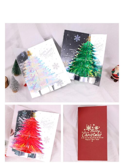 3D Christmas Shining Christmas Tree Pop Up Cards - Image 9