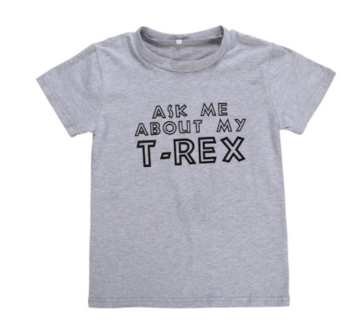 Casual cartoon dinosaur children's T-shirt - Image 3