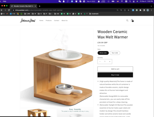 Wooden Ceramic Wax Melt Warmer - Image 9
