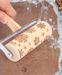 Alternative view of Christmas Engraved Embossing Rolling Pin