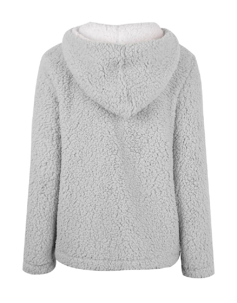 Long Sleeve Fleece Warm Coat Hooded Sweatshirt - Image 4