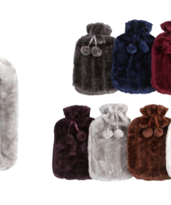 2L Rubber Hot Water Bottle with Faux Fluffy Cover