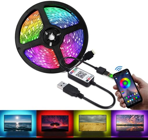 Limited Offer - RGB LED Strip Light with Bluetooth Controller-5M