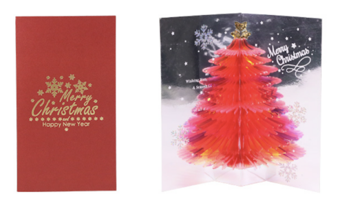 3D Christmas Shining Christmas Tree Pop Up Cards - Image 4