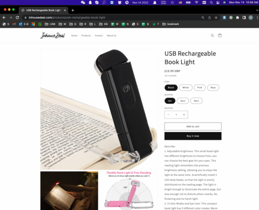 One or Two USB Rechargeable Book Lights - Image 3