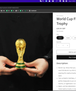One, Two or Four Pack World Cup FIFA Cup Trophy - 13CM, 21CM and 27 CM