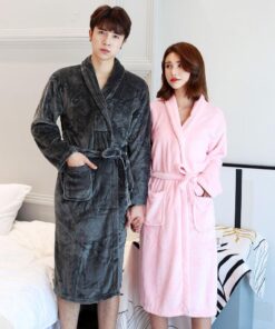 Flannel Robe Winter Bathrob