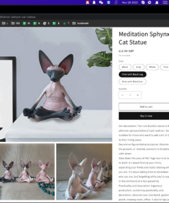 Meditation Sphynx Cat Statue