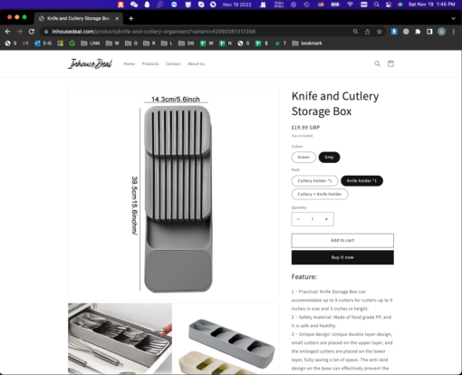 One or Two Pieces Knife and Cutlery Storage Bo - Image 15
