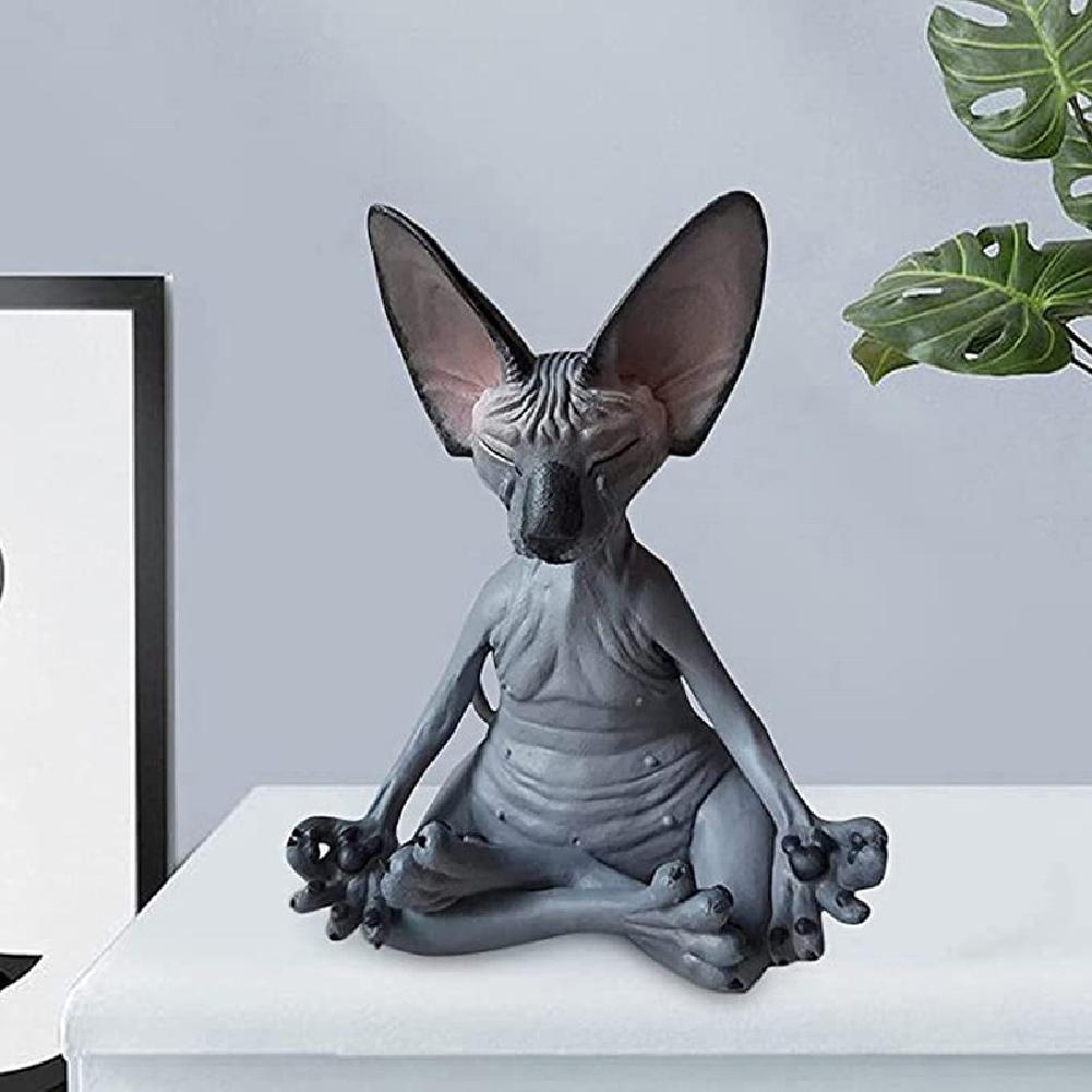 Meditation Sphynx Cat Statue - Image 3
