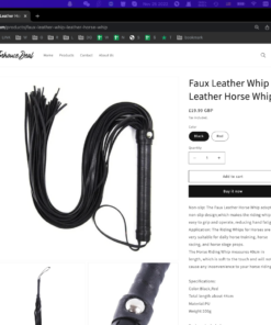 PU Faux Leather Whip Leather Horse Whip