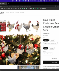 Alternative view of Four-Piece Christmas Scarf Chicken Ornament Sets Relaunch 2022-11-0