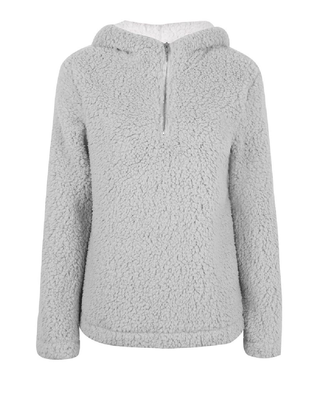 Long Sleeve Fleece Warm Coat Hooded Sweatshirt - Image 7