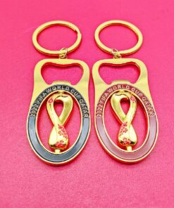 Alternative view of One or Two Qatar World Cup Beer Glass Soccer Keychain Bottle Opener _ untrack
