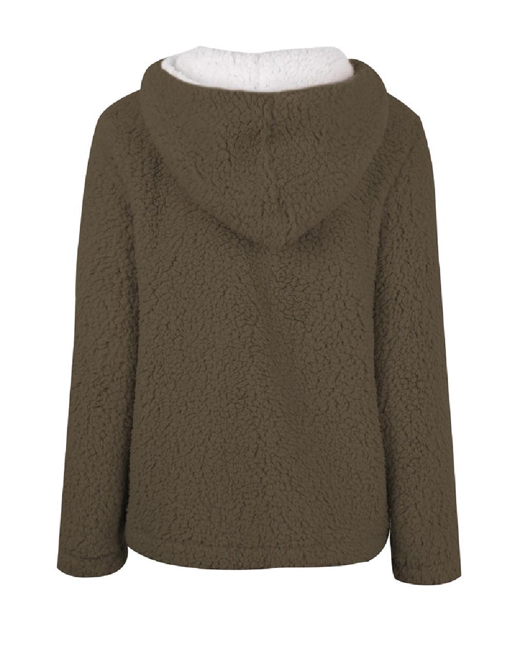 Long Sleeve Fleece Warm Coat Hooded Sweatshirt