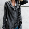 Women Warm Knitted Tassel Shawl