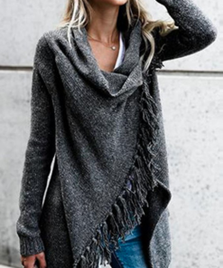 Women Warm Knitted Tassel Shawl